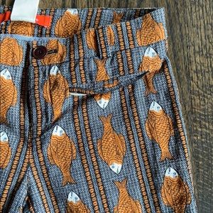 Cartonnier Orange Fish Print Skinny Pants